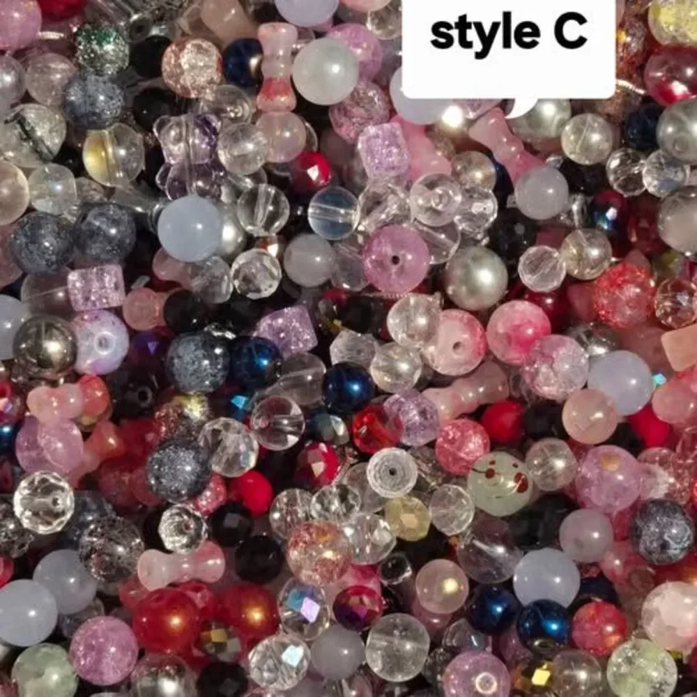 9oz glass/resin beads mix colors and size